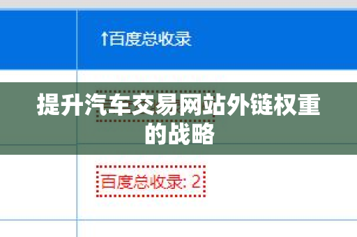 提升汽车交易网站外链权重的战略