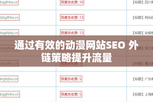 通过有效的动漫网站SEO 外链策略提升流量