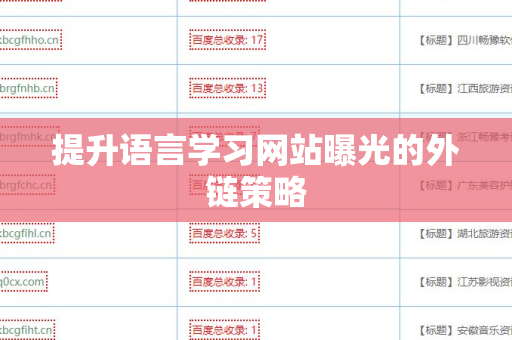 提升语言学习网站曝光的外链策略