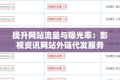 提升网站流量与曝光率：影视资讯网站外链代发服务