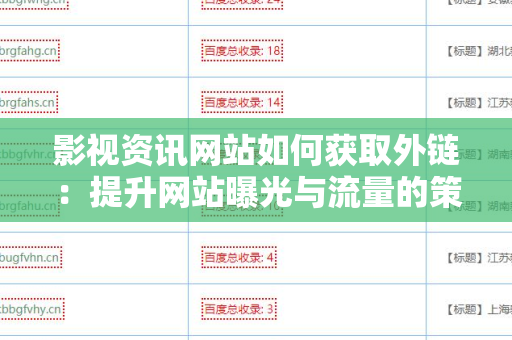 影视资讯网站如何获取外链：提升网站曝光与流量的策略