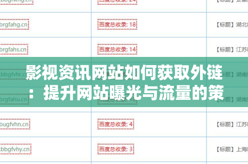 影视资讯网站如何获取外链：提升网站曝光与流量的策略