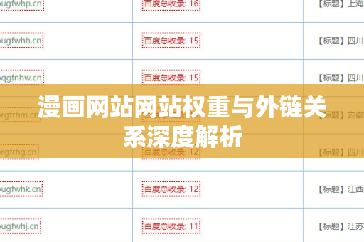 漫画网站网站权重与外链关系深度解析