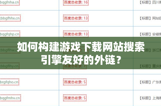 如何构建游戏下载网站搜索引擎友好的外链？