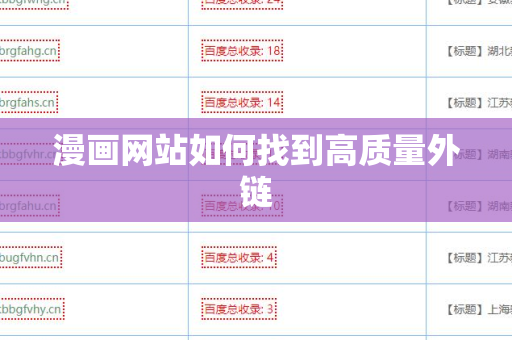 漫画网站如何找到高质量外链
