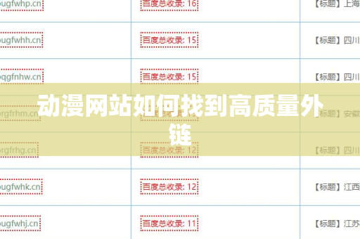动漫网站如何找到高质量外链