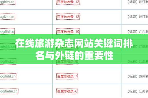 在线旅游杂志网站关键词排名与外链的重要性