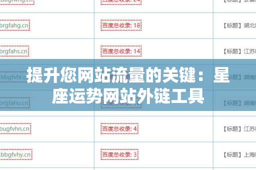 提升您网站流量的关键：星座运势网站外链工具