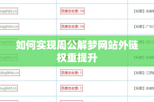 如何实现周公解梦网站外链权重提升