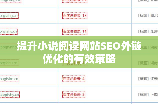 提升小说阅读网站SEO外链优化的有效策略