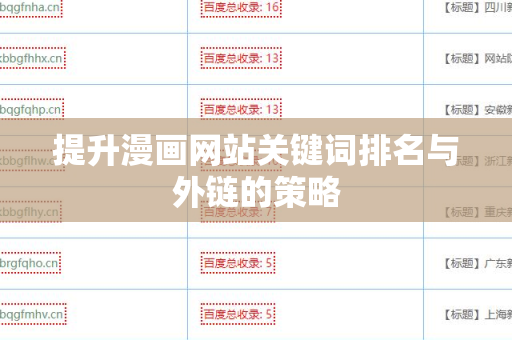 提升漫画网站关键词排名与外链的策略
