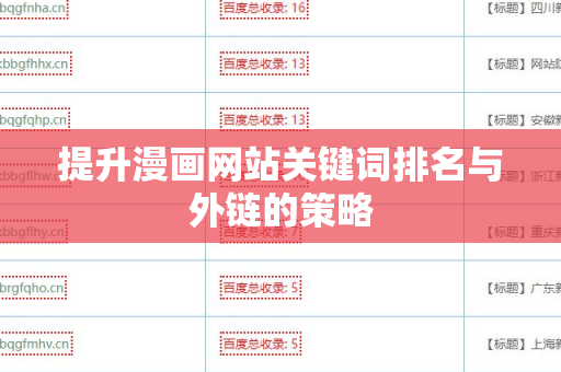 提升漫画网站关键词排名与外链的策略