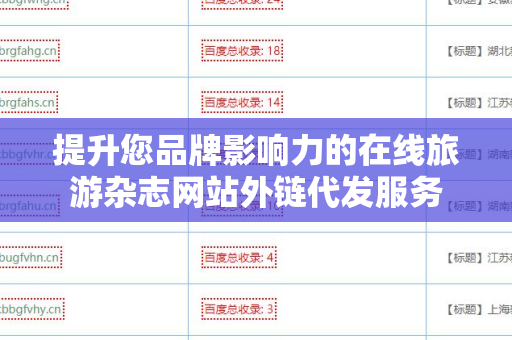 提升您品牌影响力的在线旅游杂志网站外链代发服务