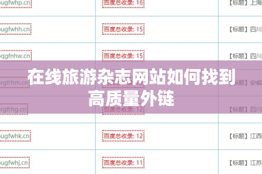 在线旅游杂志网站如何找到高质量外链