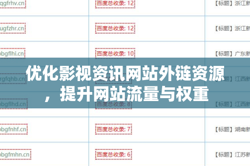优化影视资讯网站外链资源，提升网站流量与权重
