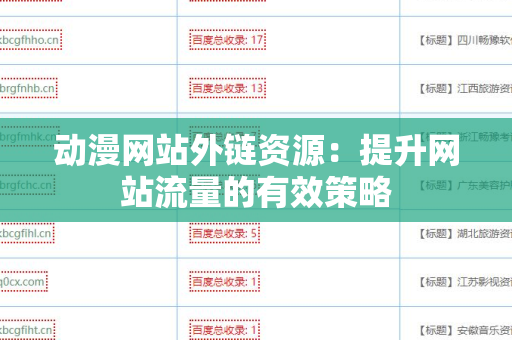 动漫网站外链资源：提升网站流量的有效策略