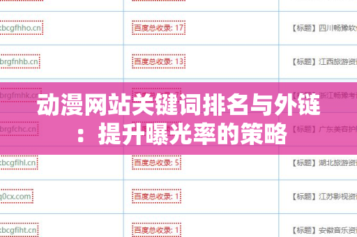 动漫网站关键词排名与外链：提升曝光率的策略