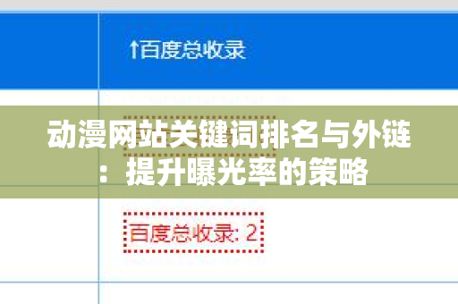 动漫网站关键词排名与外链：提升曝光率的策略