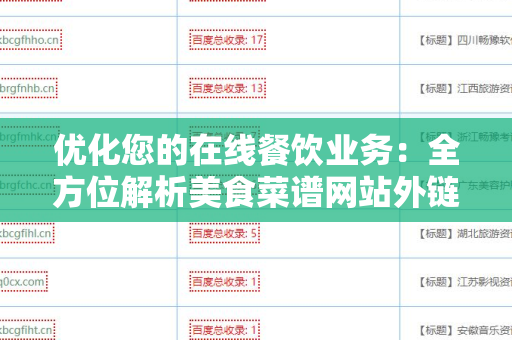 优化您的在线餐饮业务：全方位解析美食菜谱网站外链代发服务