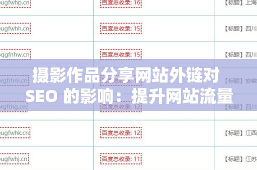 摄影作品分享网站外链对 SEO 的影响：提升网站流量的策略