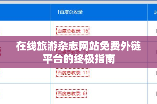 在线旅游杂志网站免费外链平台的终极指南