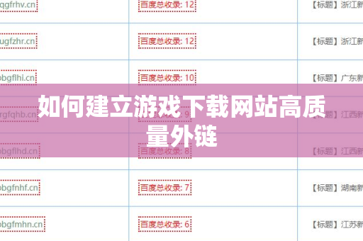 如何建立游戏下载网站高质量外链