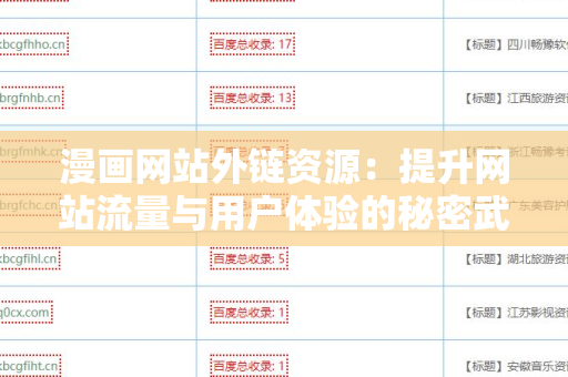 漫画网站外链资源：提升网站流量与用户体验的秘密武器