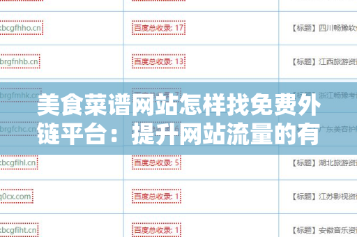 美食菜谱网站怎样找免费外链平台：提升网站流量的有效策略
