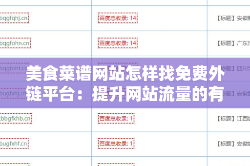 美食菜谱网站怎样找免费外链平台：提升网站流量的有效策略