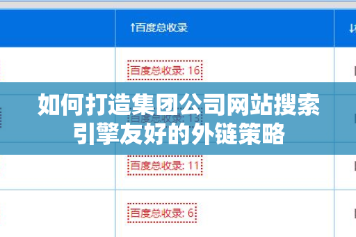 如何打造集团公司网站搜索引擎友好的外链策略