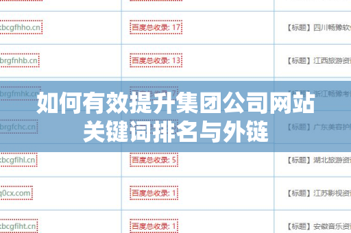 如何有效提升集团公司网站关键词排名与外链