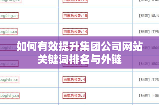 如何有效提升集团公司网站关键词排名与外链