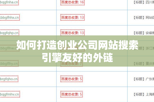 如何打造创业公司网站搜索引擎友好的外链