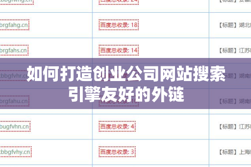 如何打造创业公司网站搜索引擎友好的外链