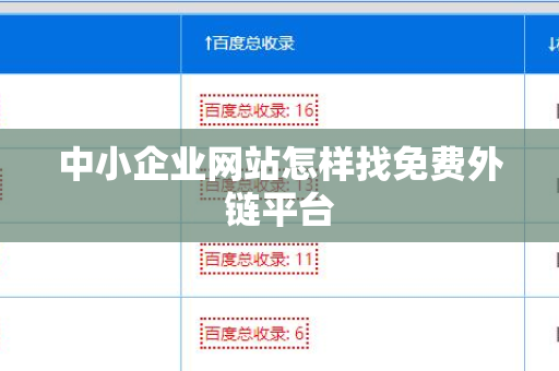 中小企业网站怎样找免费外链平台