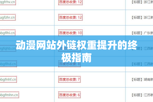 动漫网站外链权重提升的终极指南
