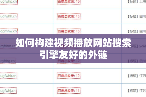 如何构建视频播放网站搜索引擎友好的外链