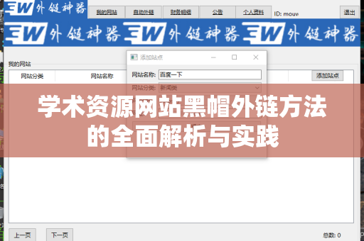 学术资源网站黑帽外链方法的全面解析与实践