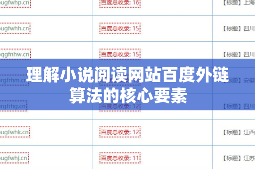 理解小说阅读网站百度外链算法的核心要素