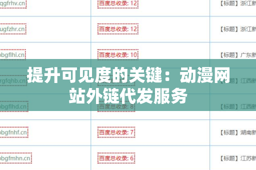 提升可见度的关键：动漫网站外链代发服务