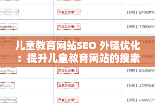 儿童教育网站SEO 外链优化：提升儿童教育网站的搜索引擎表现