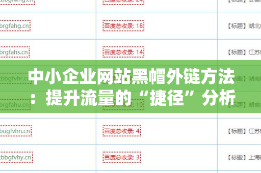 中小企业网站黑帽外链方法：提升流量的“捷径”分析
