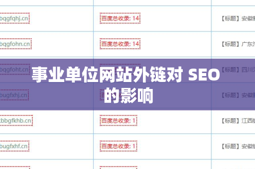 事业单位网站外链对 SEO 的影响