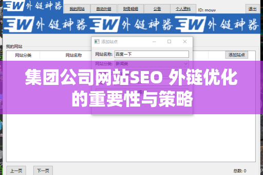集团公司网站SEO 外链优化的重要性与策略