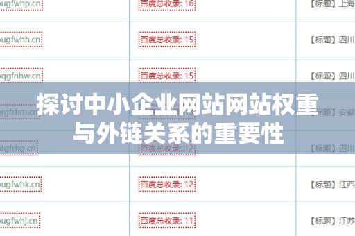 探讨中小企业网站网站权重与外链关系的重要性