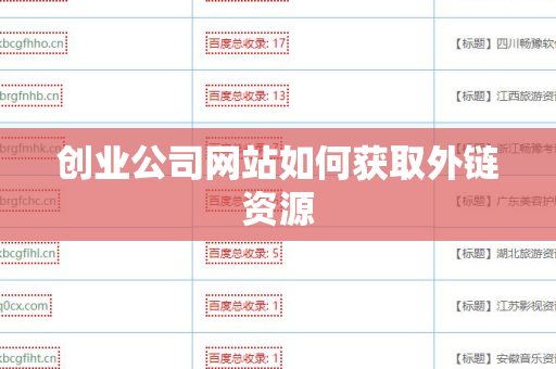 创业公司网站如何获取外链资源