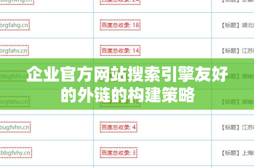 企业官方网站搜索引擎友好的外链的构建策略
