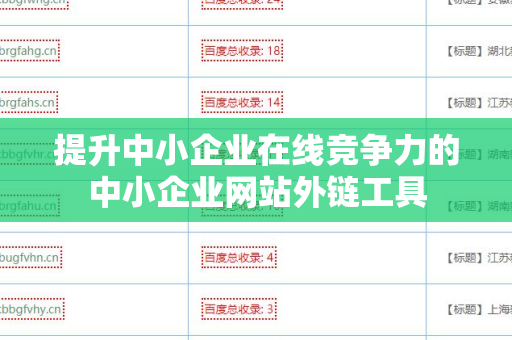 提升中小企业在线竞争力的中小企业网站外链工具