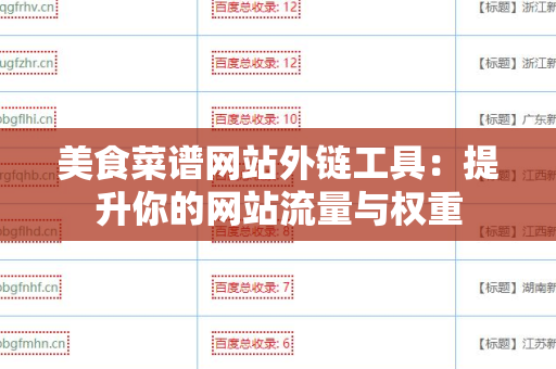 美食菜谱网站外链工具：提升你的网站流量与权重