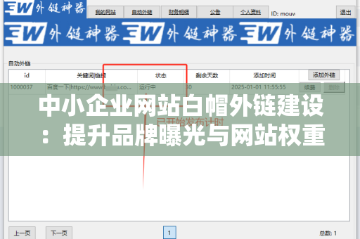 中小企业网站白帽外链建设：提升品牌曝光与网站权重的秘诀